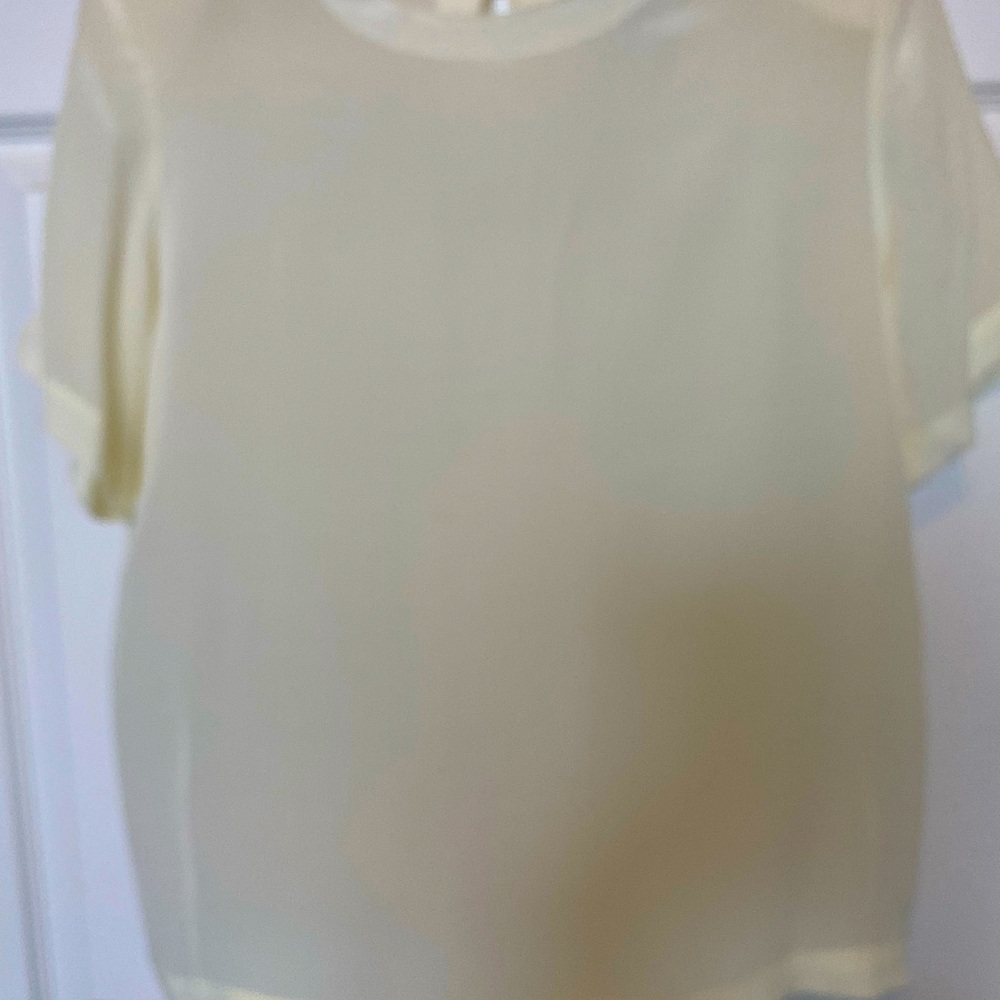 Stephanie Andrews Pale Yellow Silk Top Size M